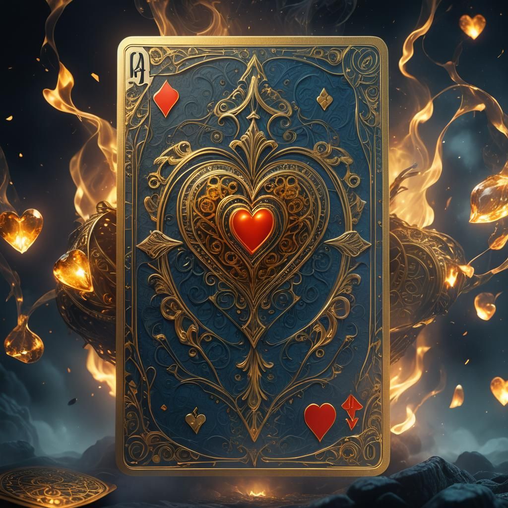 Mystical Ace of Hearts Fantasy Illustration