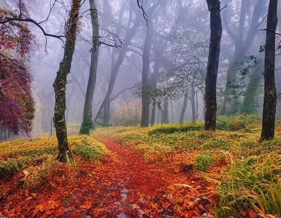 Scottish Autumn Landscape Shines in Evening Light