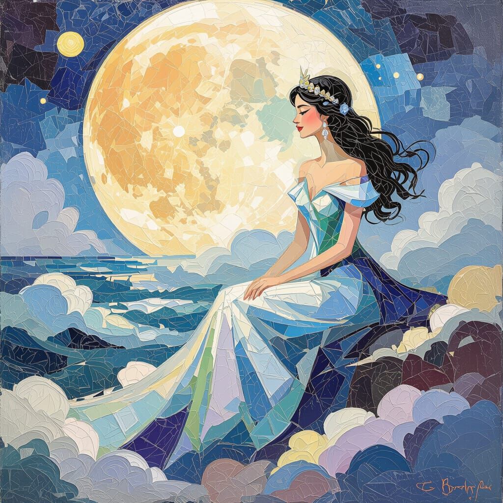 Art Deco Moon Princess in Lunar Palace