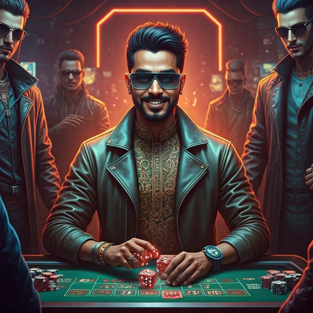 Indian Rogue Gambles in Neon Cyberpunk World