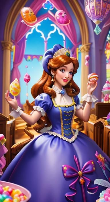 Princess Belle as Preacher in Candy Art Style