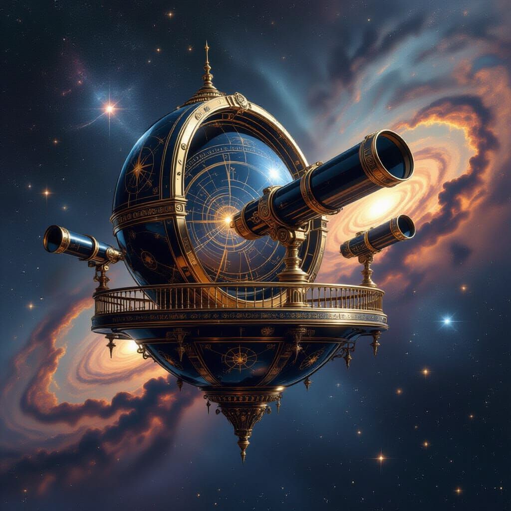 Cosmic Observatory in Stardust Nebula