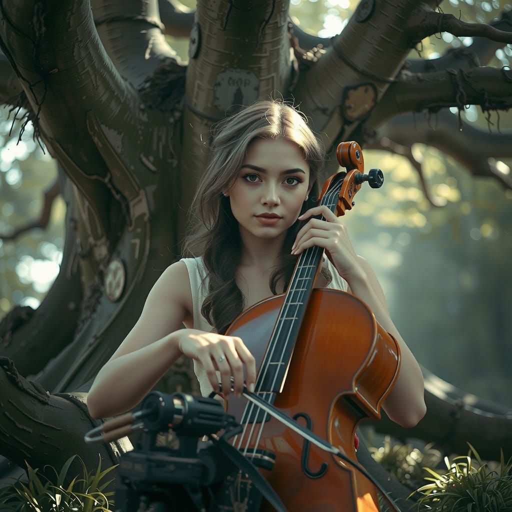 Abstract Neon Green and Orange Swirl