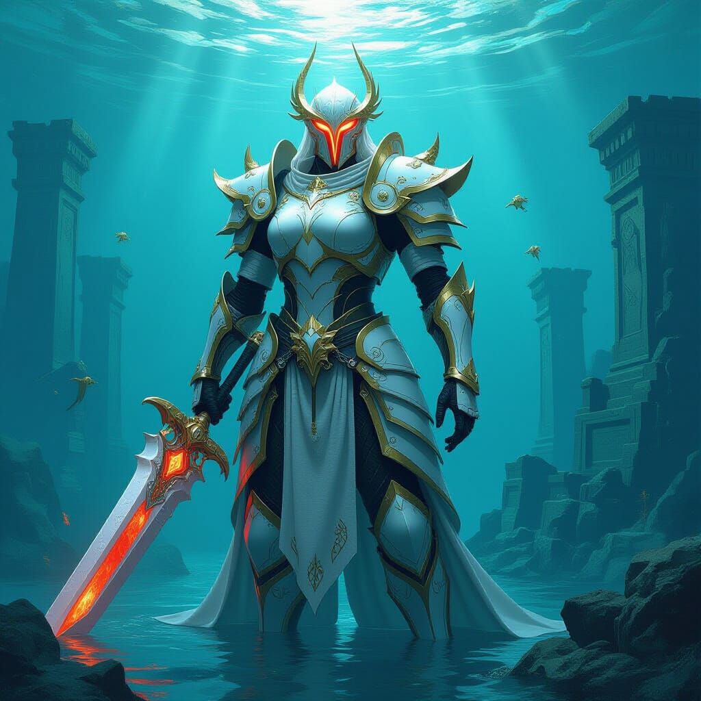 Ayleid Sentinel Guards Sunken City in High Fantasy Art
