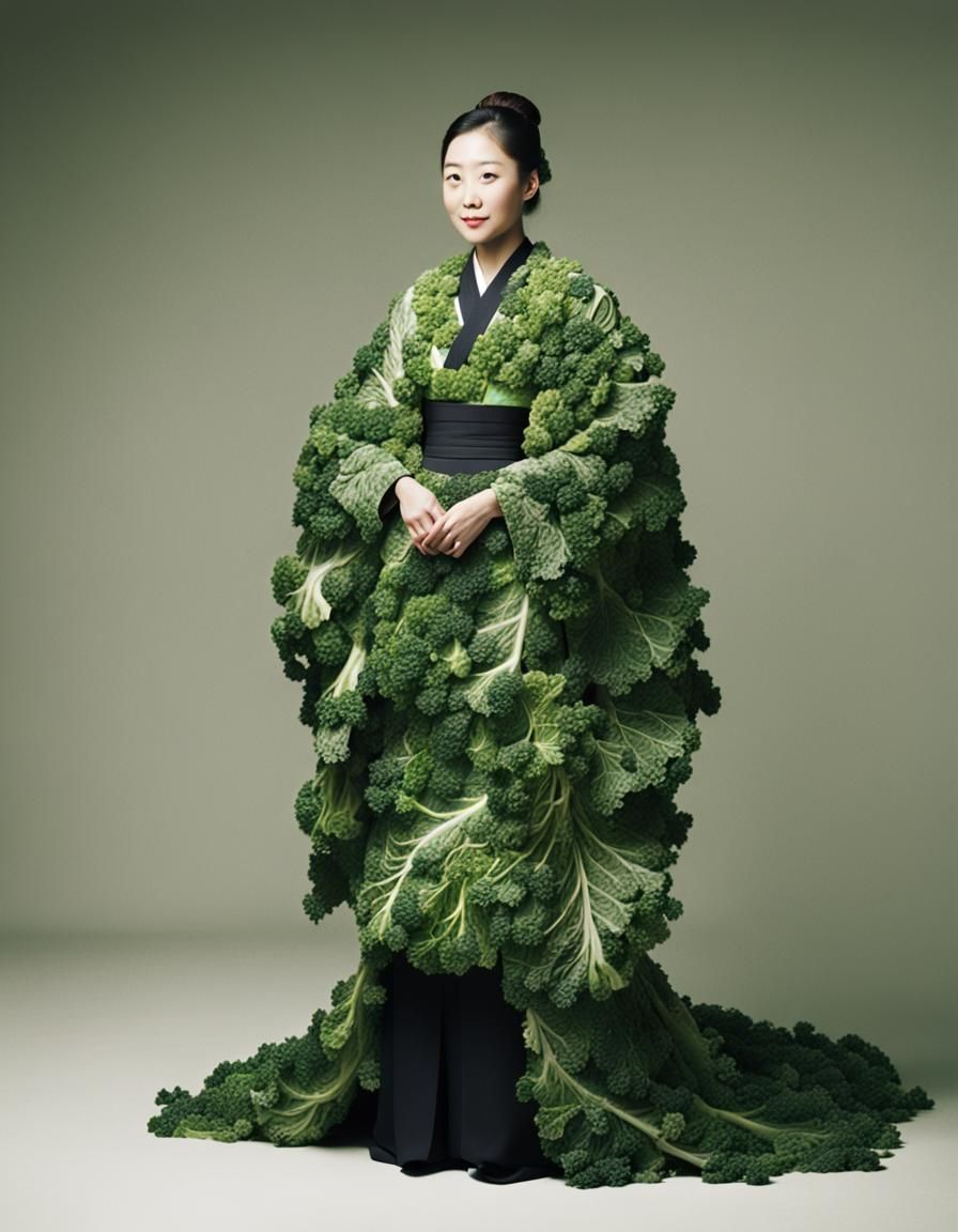 Woman's Kale Kimono: AI-Generated Fashion