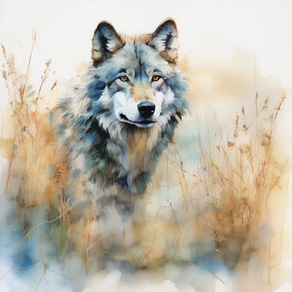 Regal Wolf Pack in Golden African Savannah