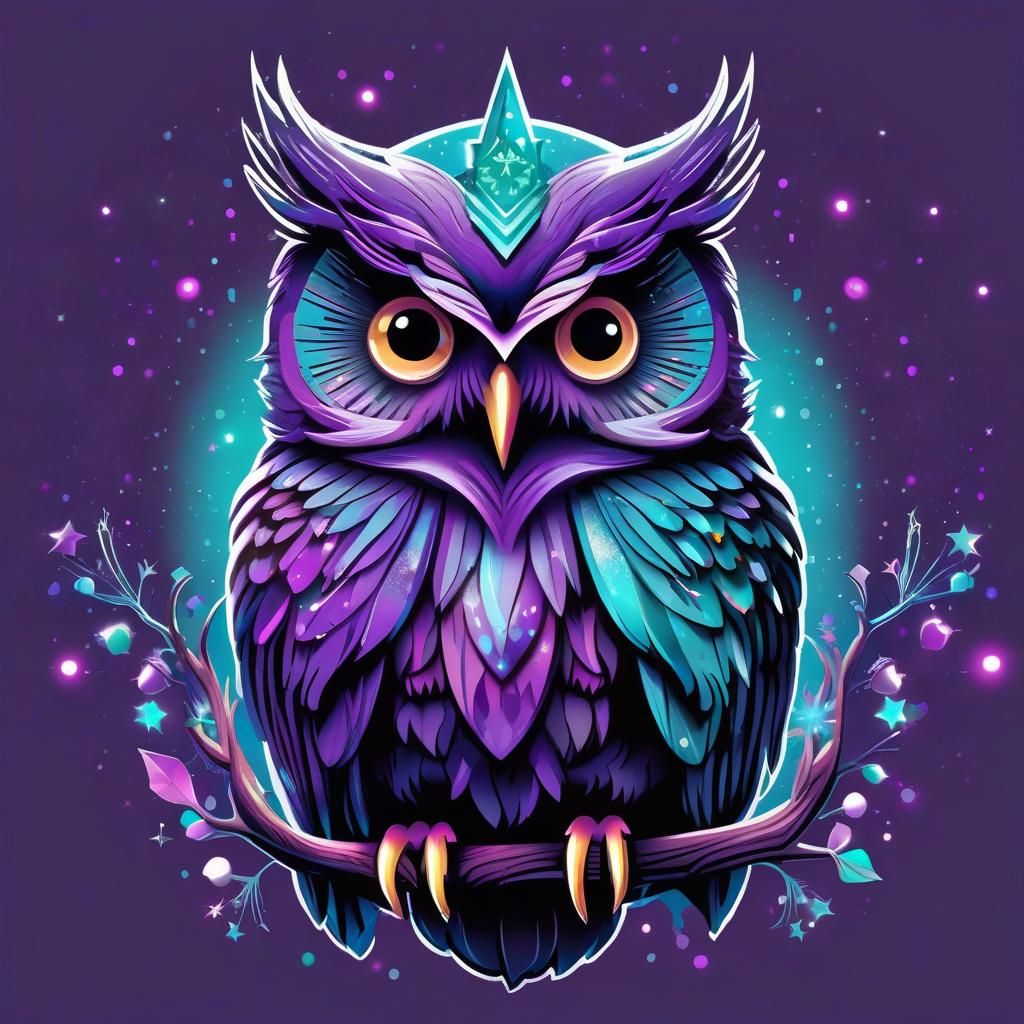 Christmas Owl T-Shirt Design in Dark Goth Style