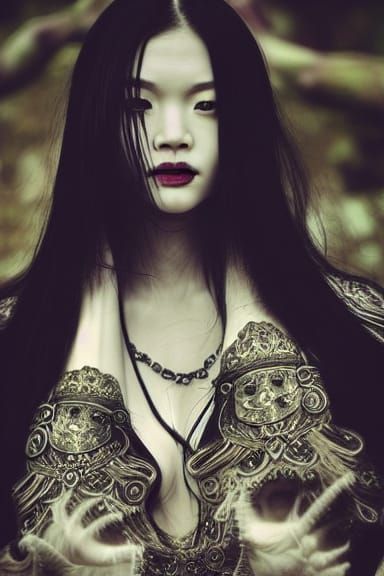Ethereal Goddess in Asian Horror Style