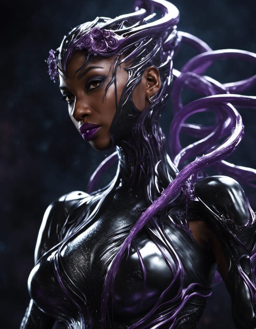 Terrifying Female Symbiote in Dark Fantasy Concept Art