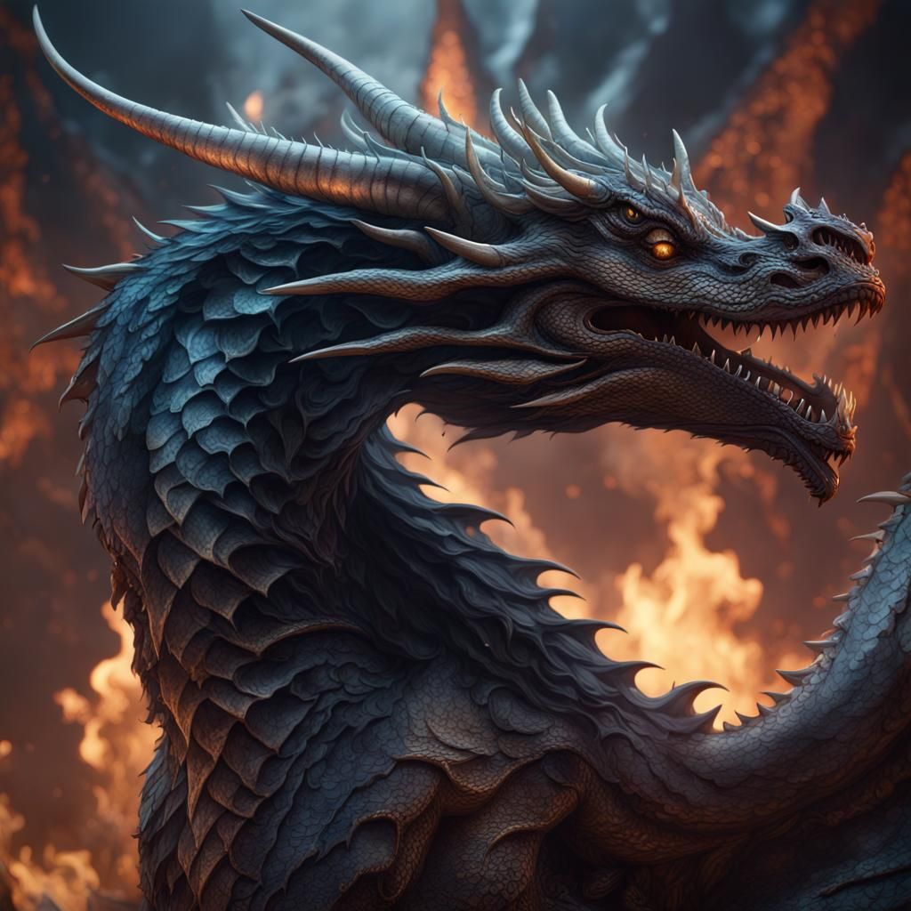 Smoke and Mirrors Dragon, Detailed Fantasy Art
