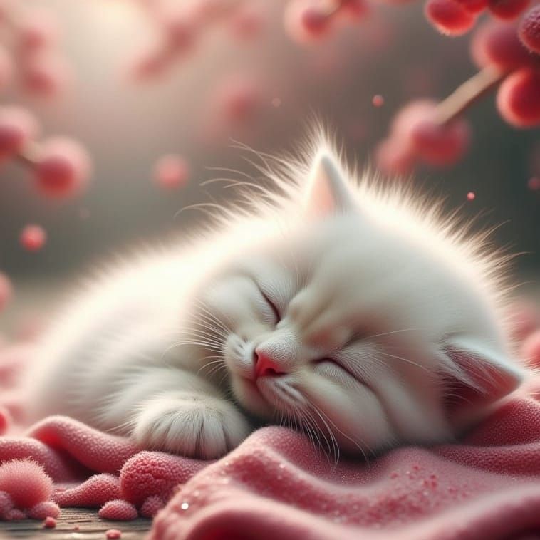 Sleepy white cat on sweater 2