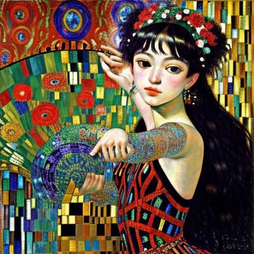 Luminous Dancer in Maximalist Artistic Style