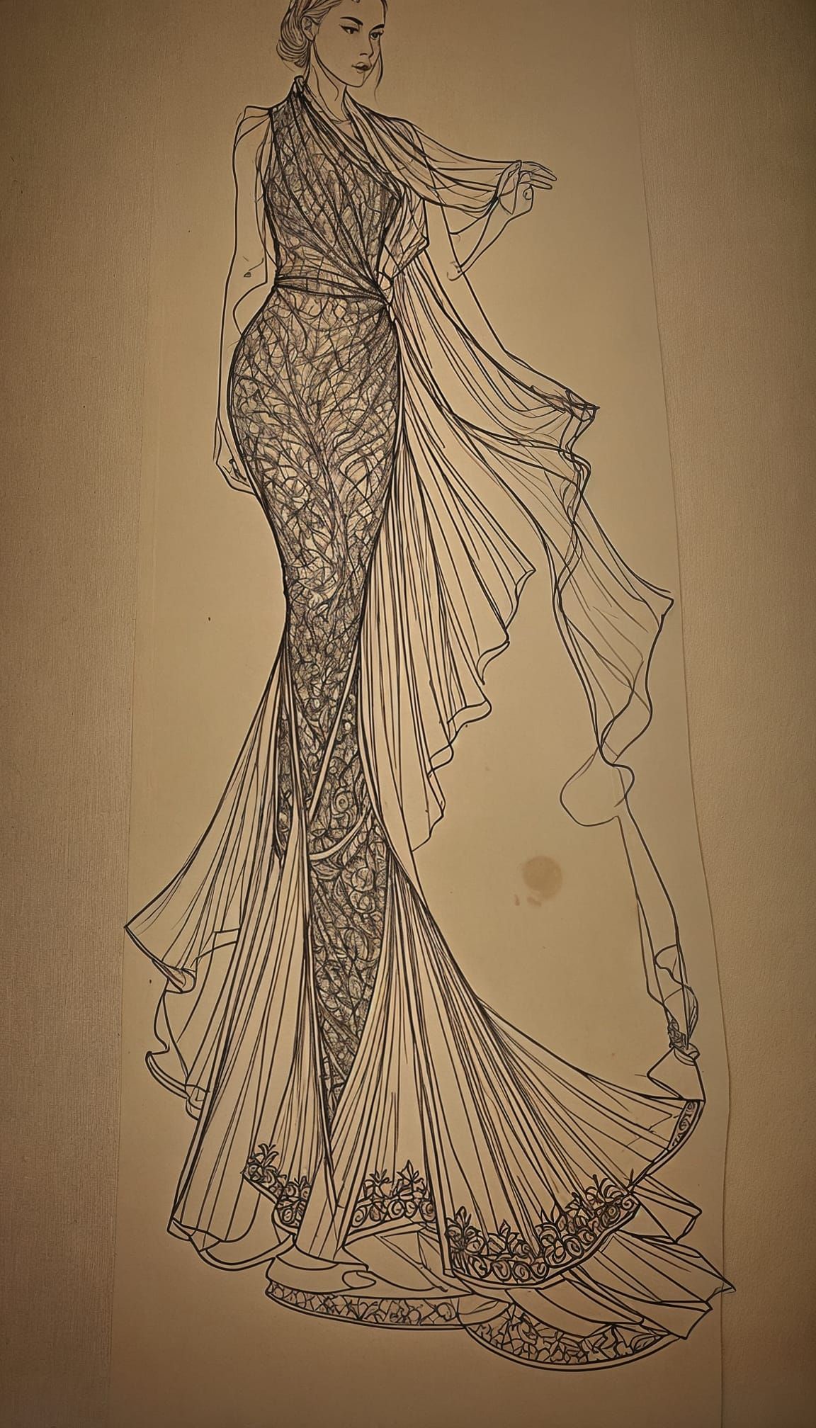 Elegant Gown on a Tall Woman