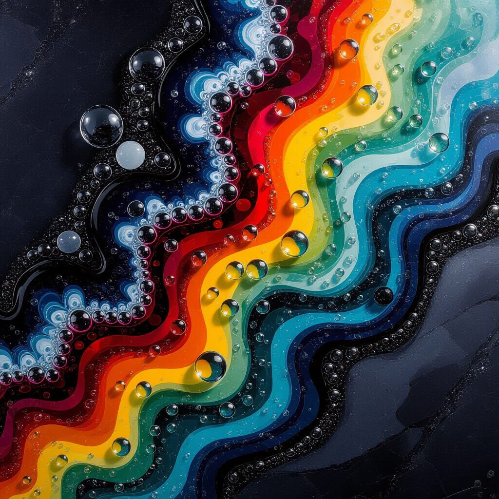 Ominous Murano Glass Art with Liquid Patterns