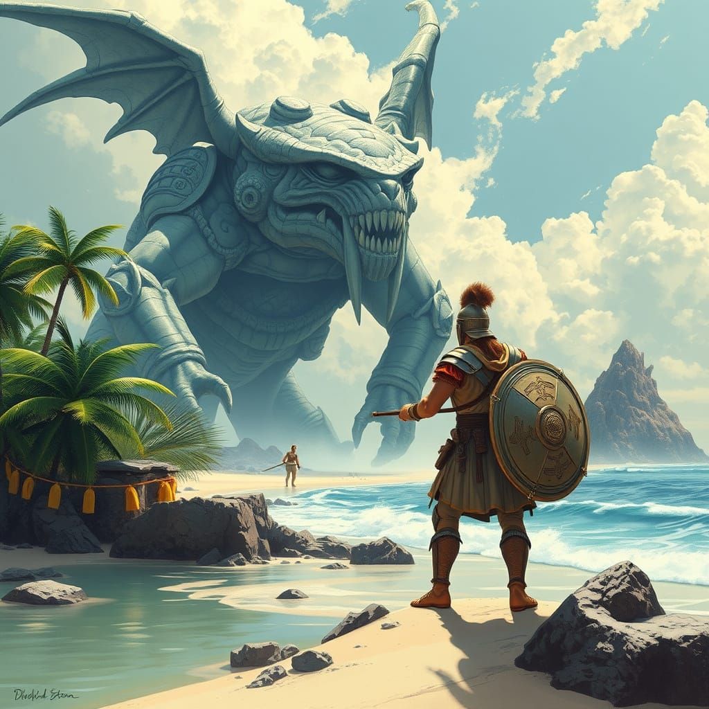 Ancient Greek Warrior Discovers Giant Footprints on Tropical...