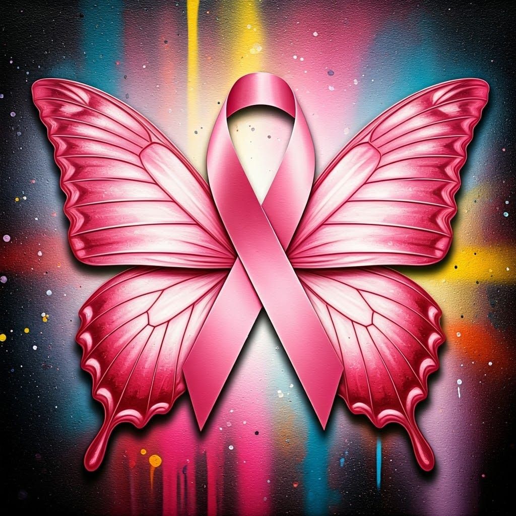 Pink Ribbon Butterfly Wings: Hope and Transformation