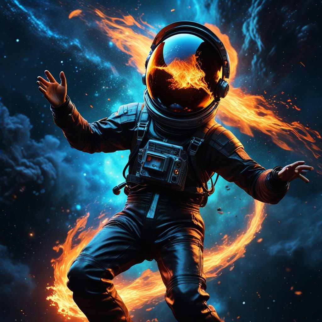 Cosmic Flamenco Dancer in Space