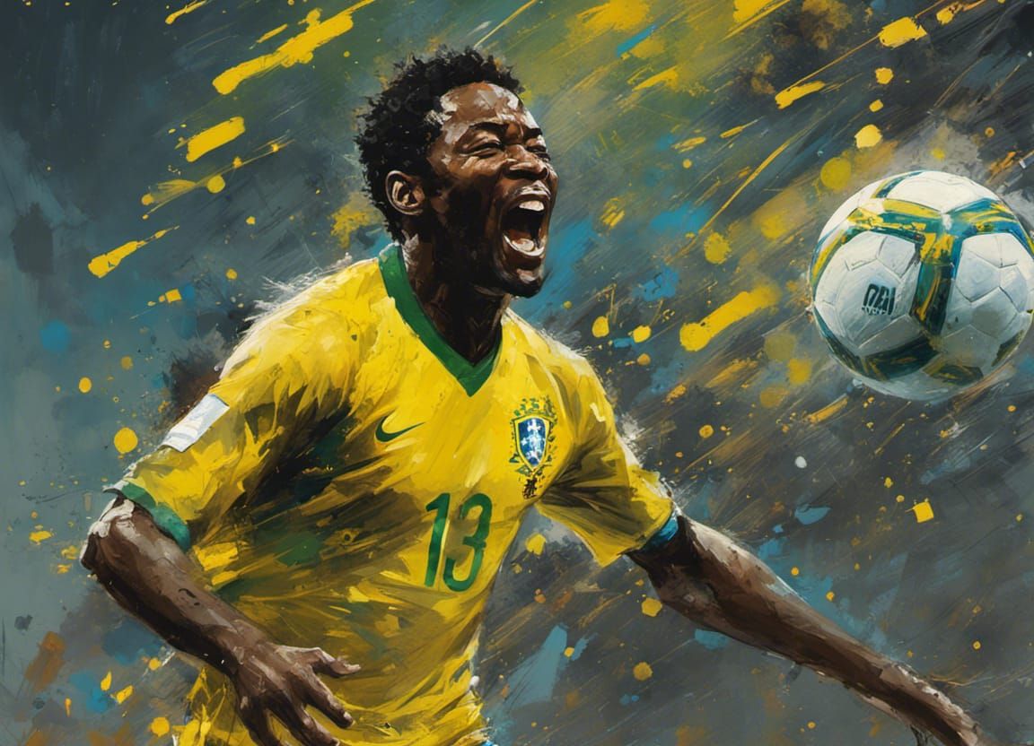 Pele Scores Winning Goal for Brazil as Speedpaint