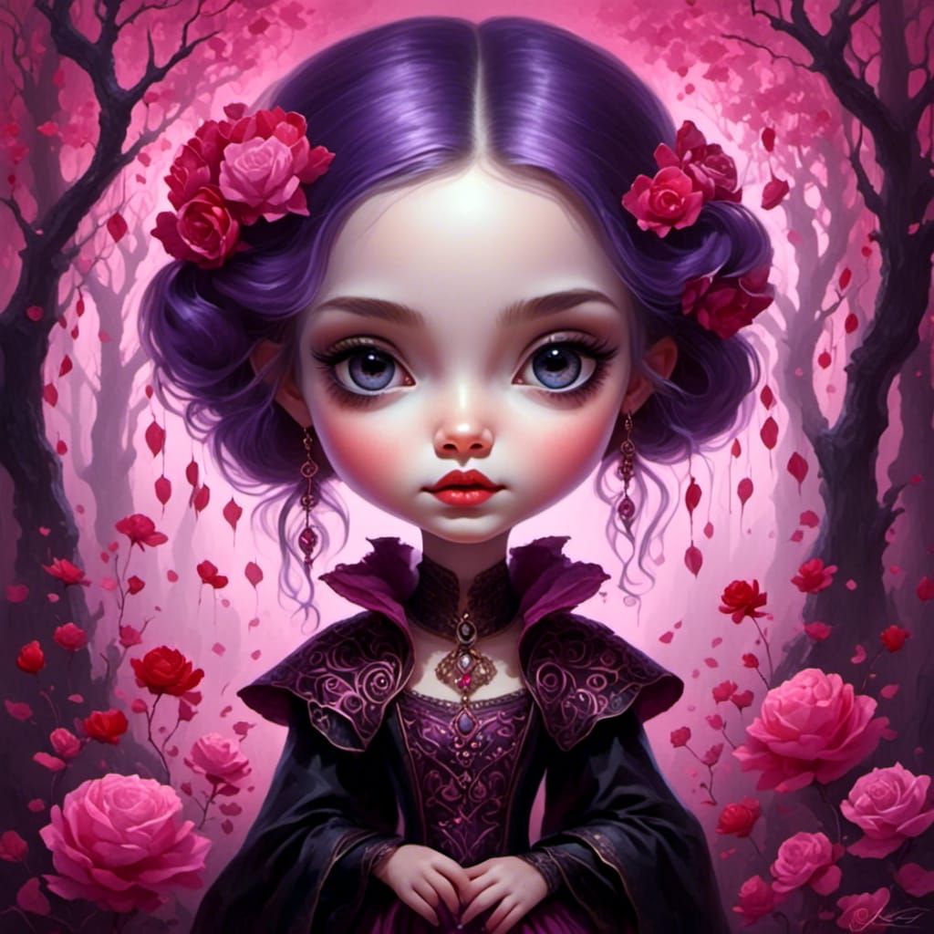 Gothic Beauty with Expressive Eyes