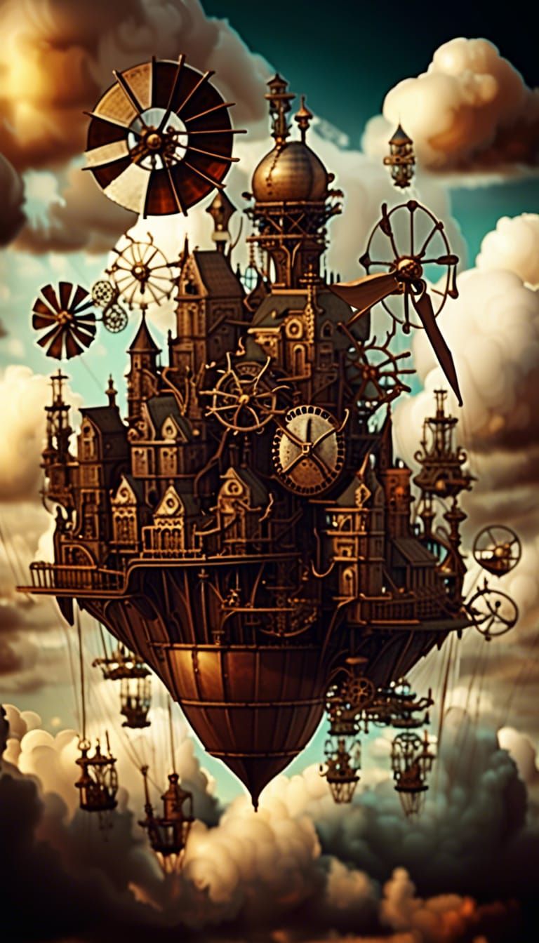 Steampunk City in the Sky