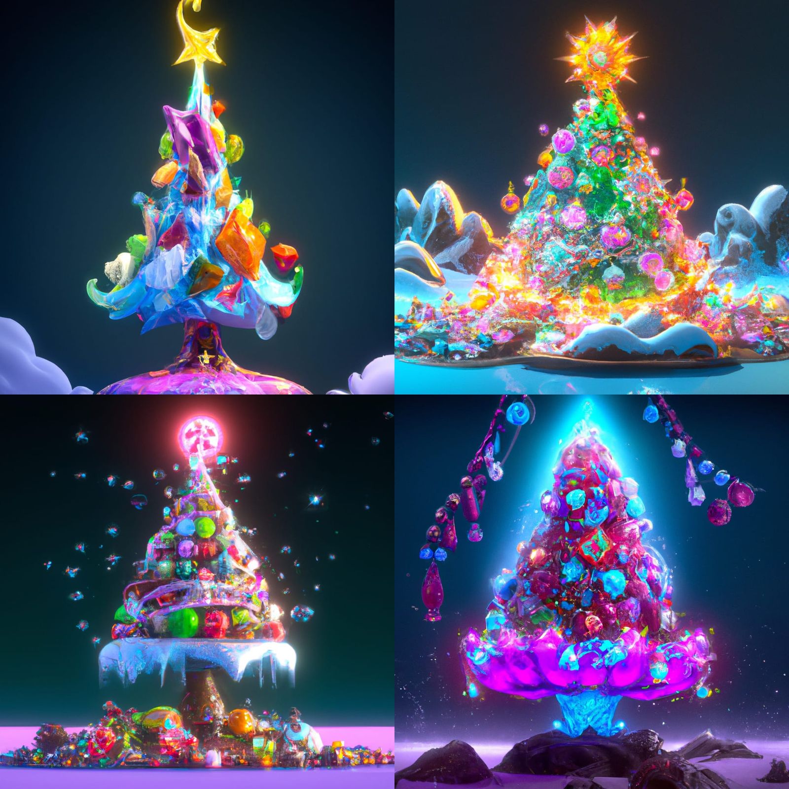 Christmas Tree with Crystalline Candy, Art Nouveau