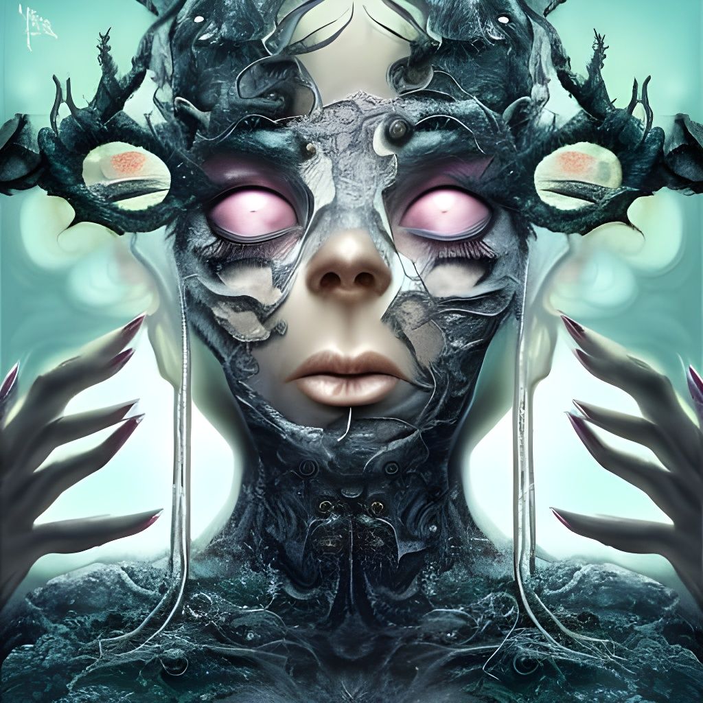 Dreary Horror Artwork of Bulging-Eyed Half-Wit