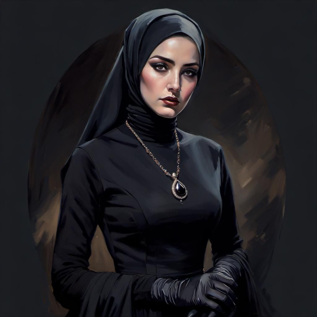 Gothic Girl Portrait in Victorian Style