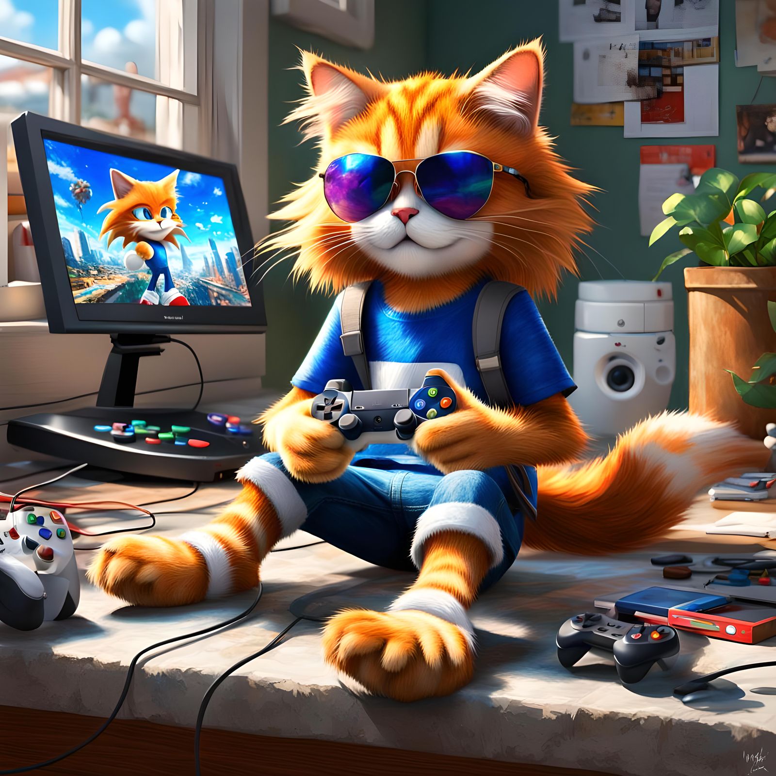 GamingCat Chris, Playing "Sonic".