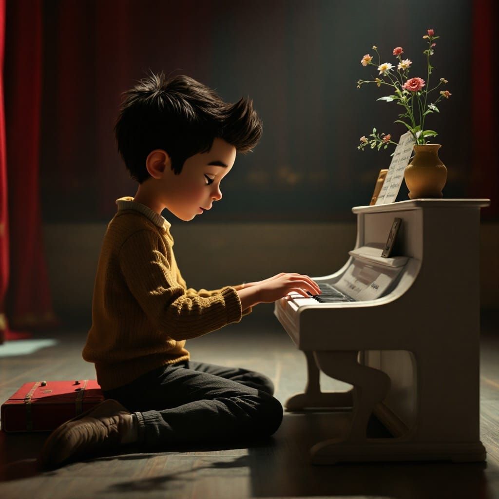 Schroeder Plays Piano: Hyper-Realistic CGI Art