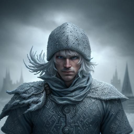 Hyperrealistic Jack Frost Leaping in Winter