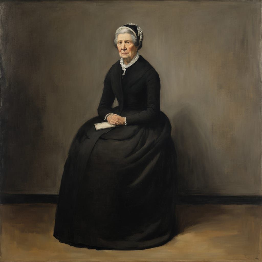 Whistler's Mother in Jon Klassen Style