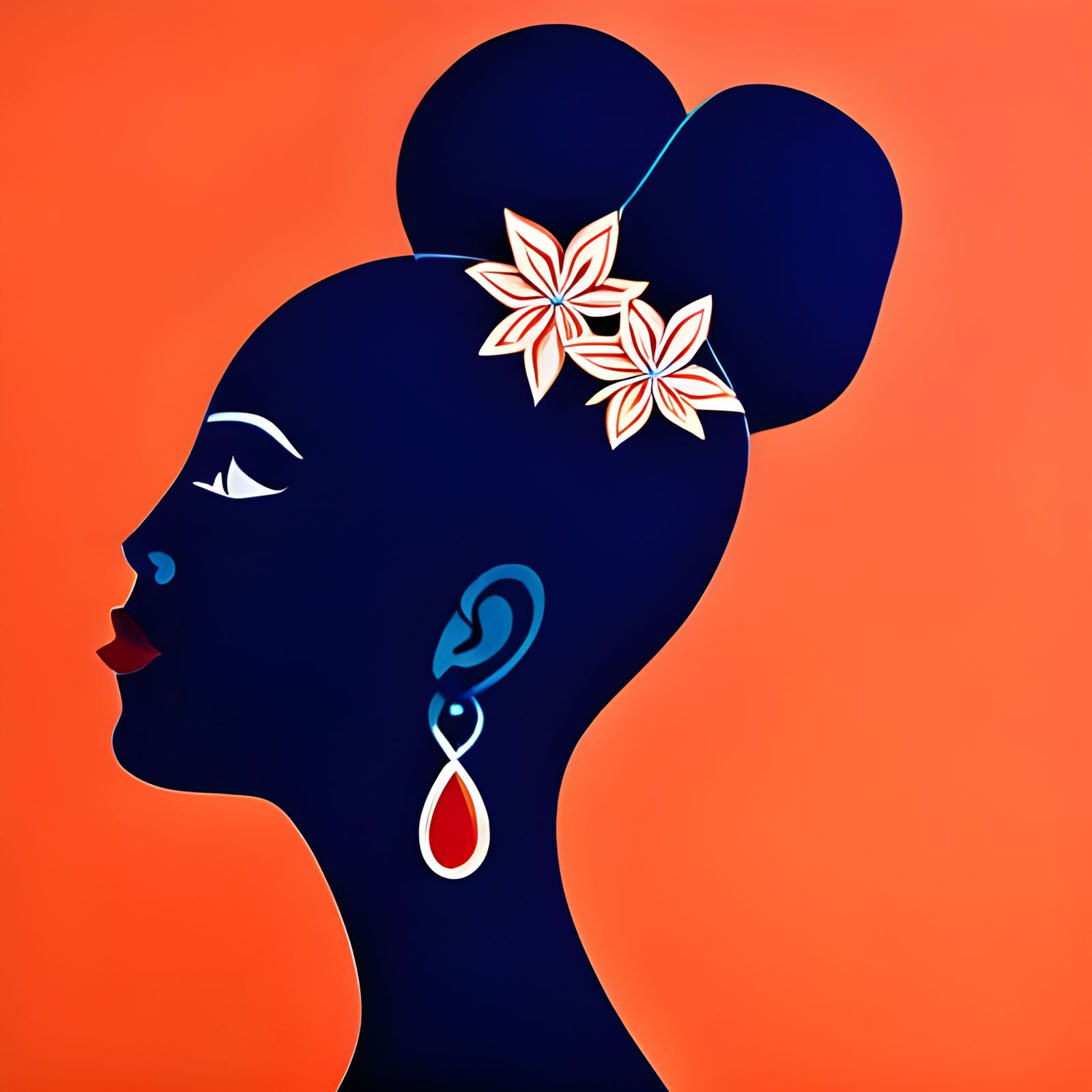 Silhouette of Woman in Body Extensions Style