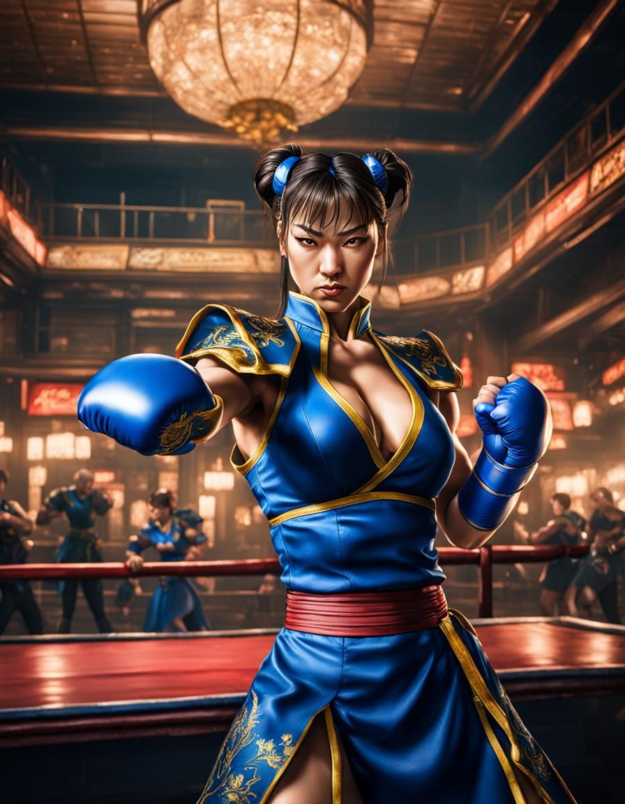 Hyperrealistic Chun Li in Club Fight