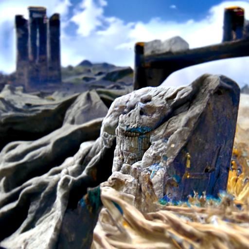 Ozymandias Statue in Ancient Desert Landscape