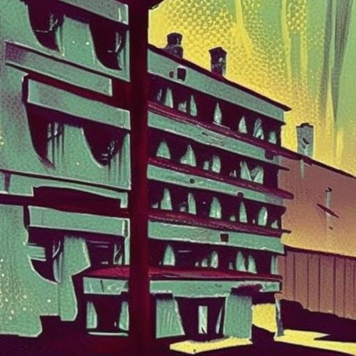 Creepy Motel in Hyperdetailed Fantasy Art Style