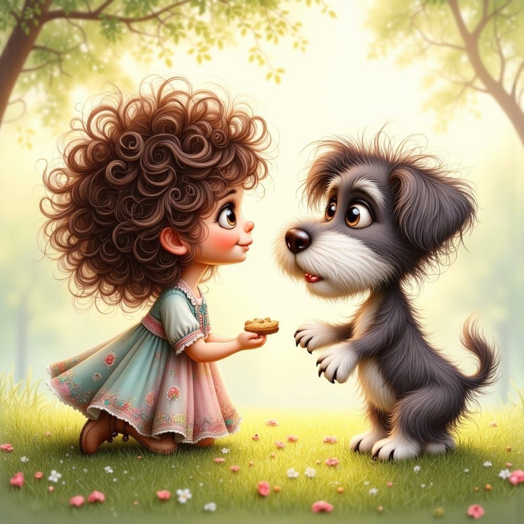 Little girl and her Schnauzer 5