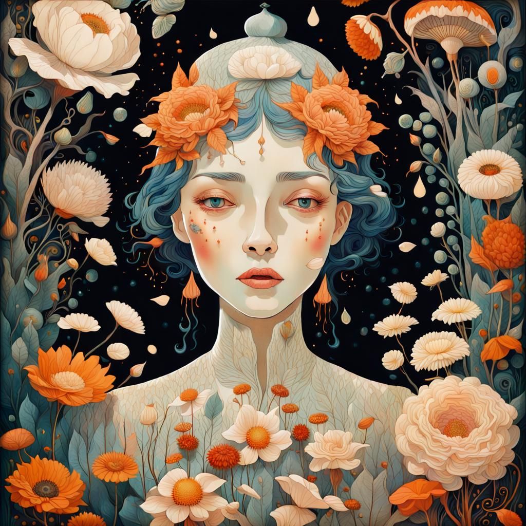 Ornate Autumn Flowers in Dreamy Lighting