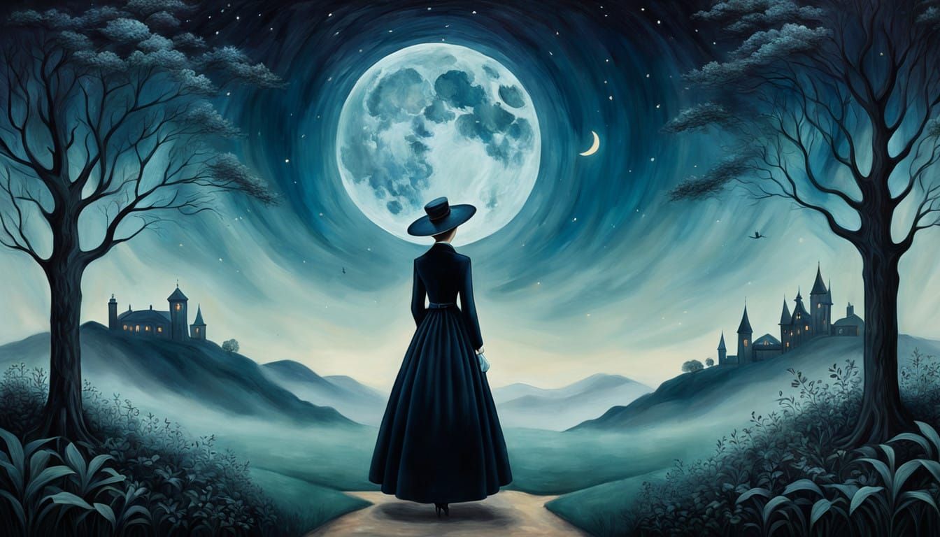 Surreal Dreamscape in Magritte's Aesthetic