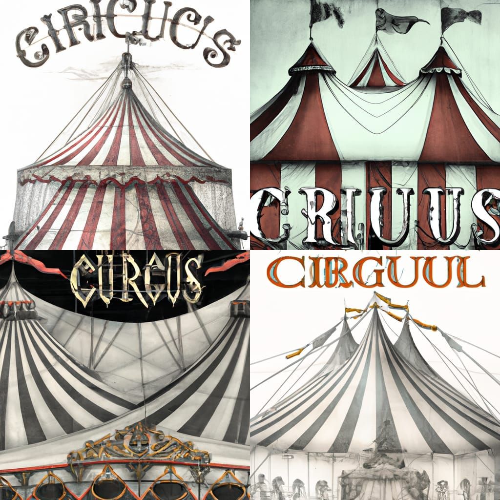 Botanical Circus Tent in Pen and Ink Style