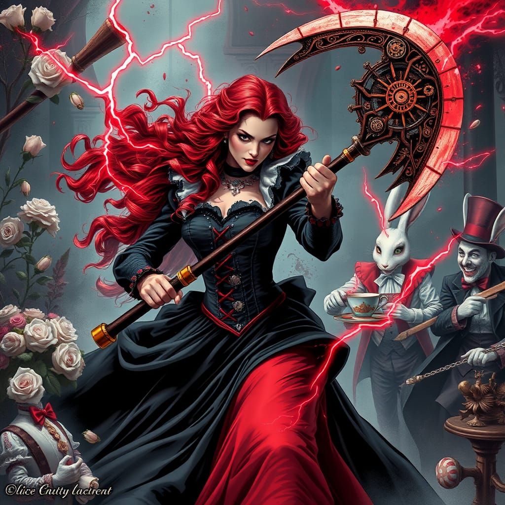 Red Queen's Clockwork Scythe in Wonderland Battle