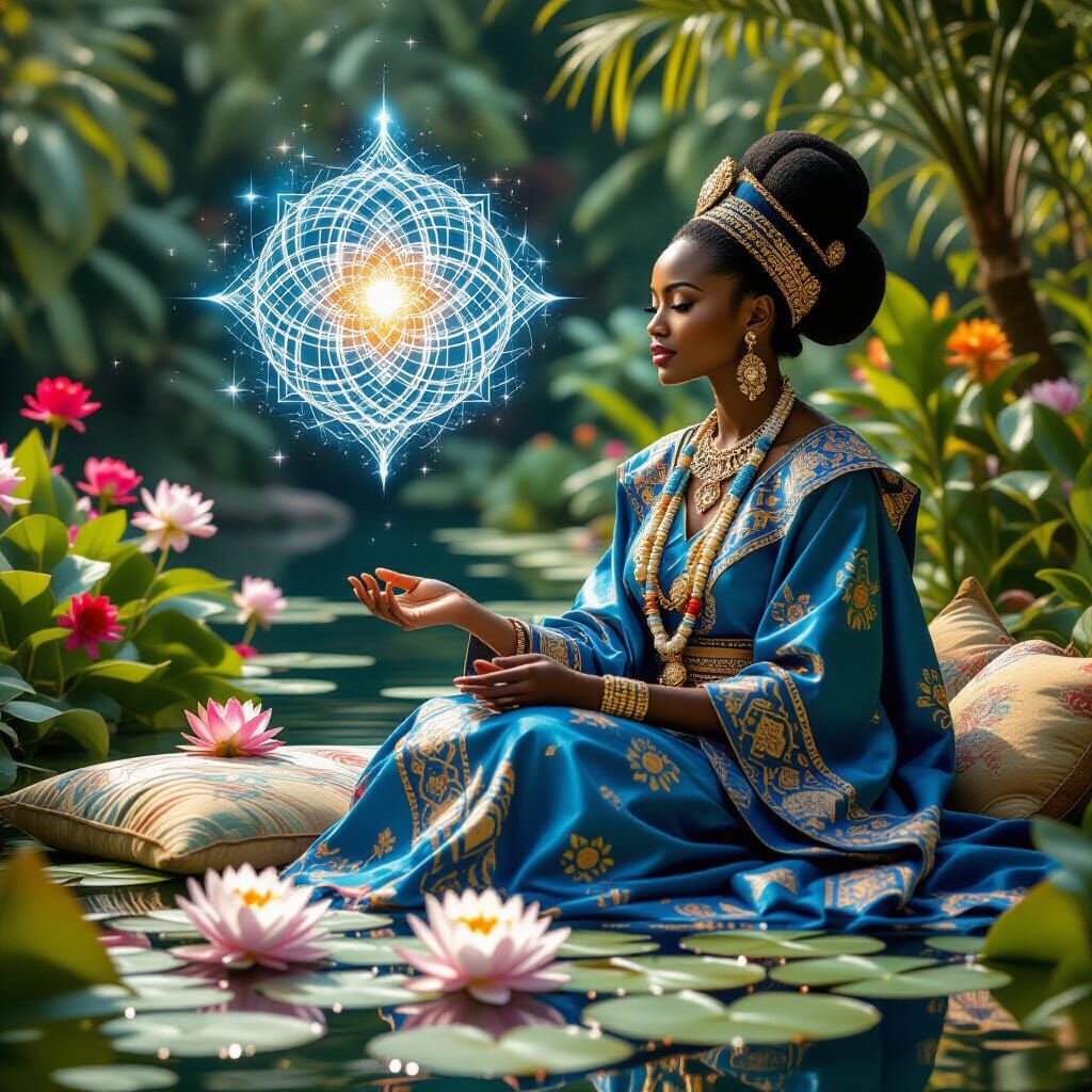 Zulu Woman Observes Magical Artifact in Garden