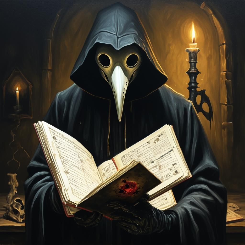 Eerie Plague Doctor in Dark Fantasy Style
