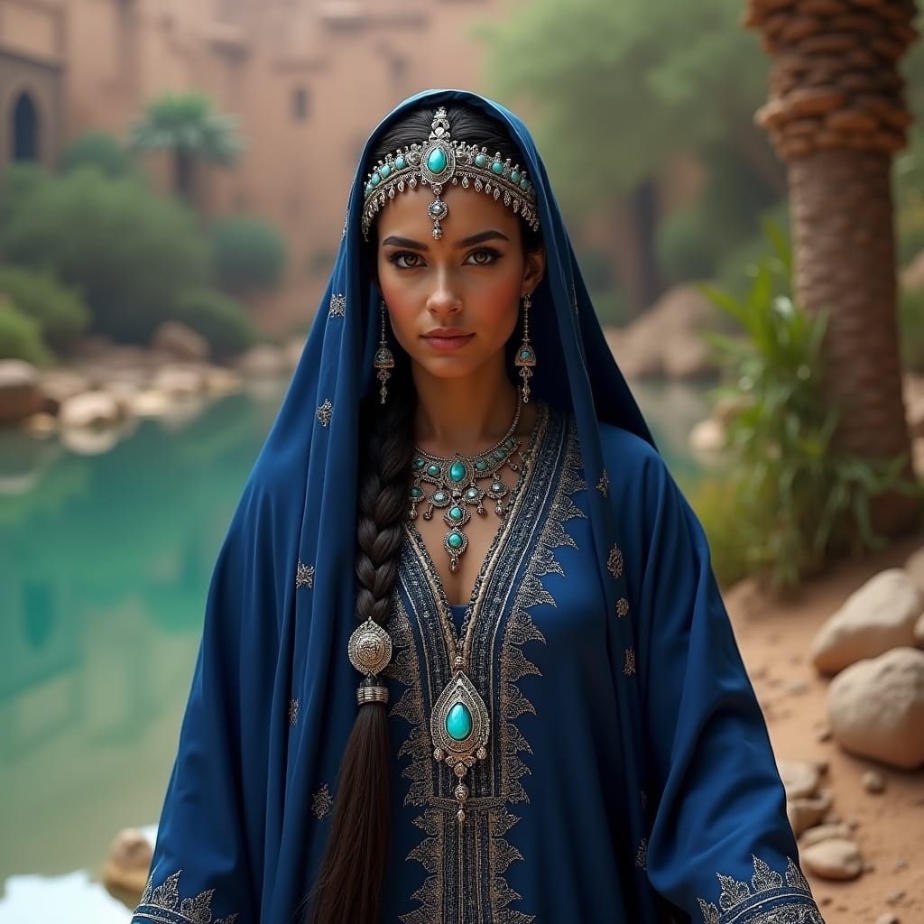 Berber Goddess in Regal Attire: An Epic Portrait