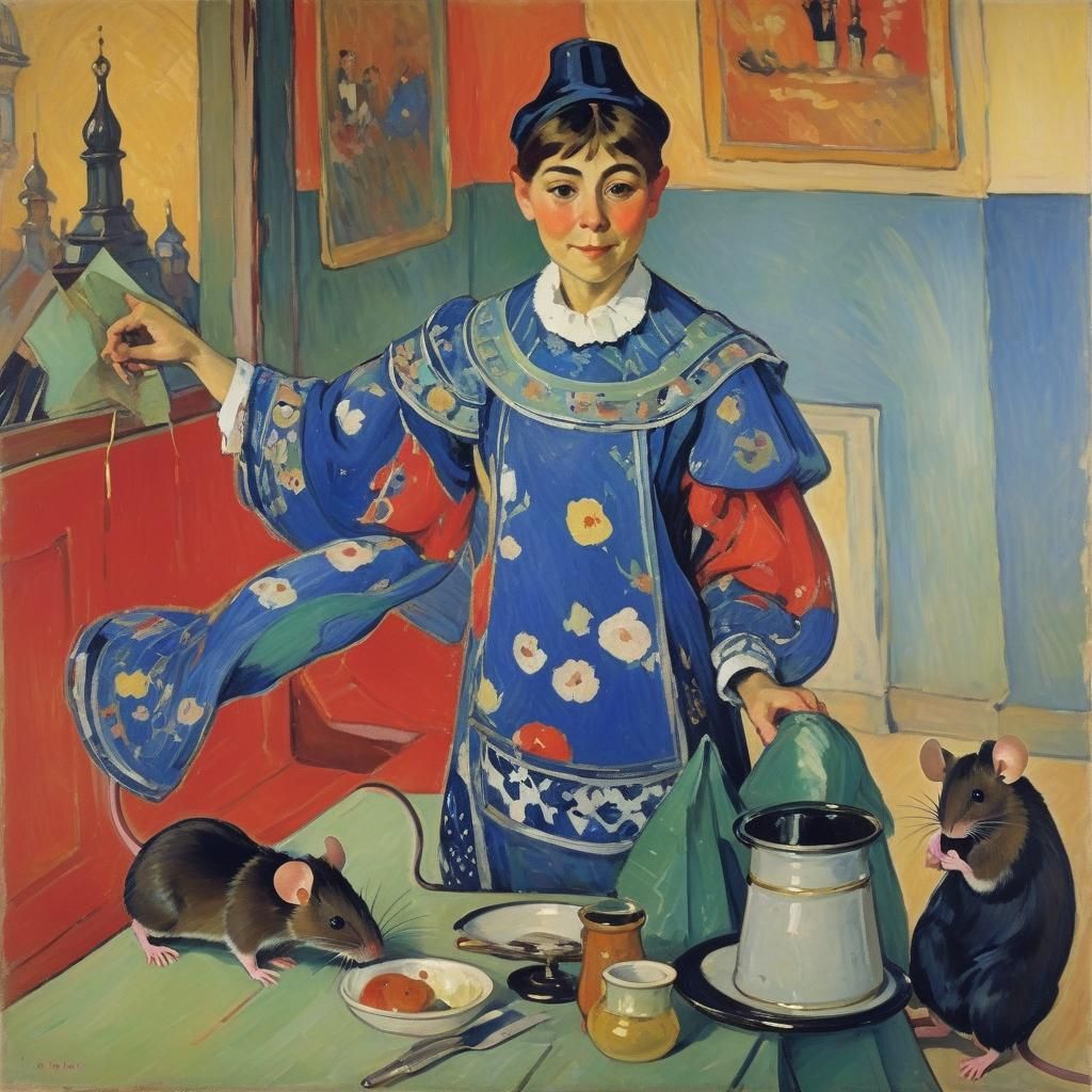 Professional Mouse in Early 20th Century Style