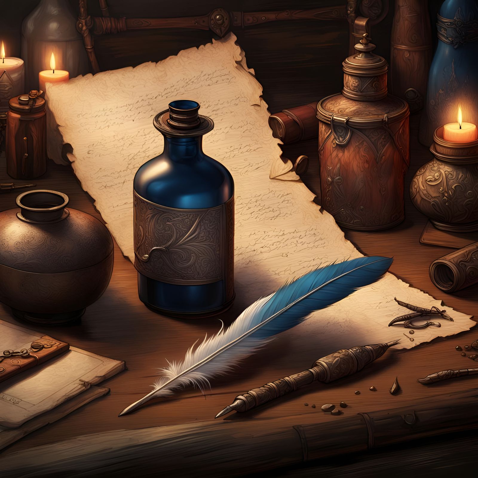 civil war soldier image fades to a Still life of a feather quill pen, ink bottle, parchment paper, wax candle. detailed ...