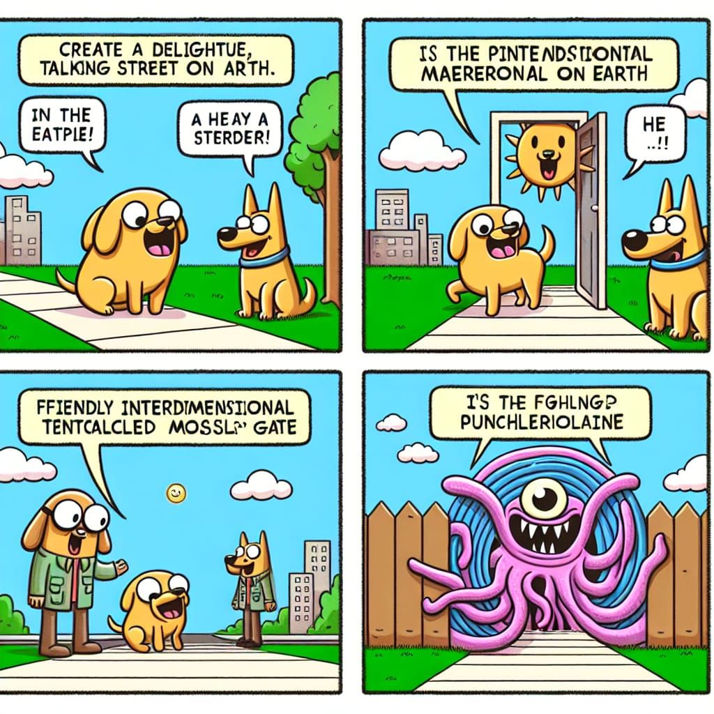 Dog Meets Monster: A Humorous Comic Strip