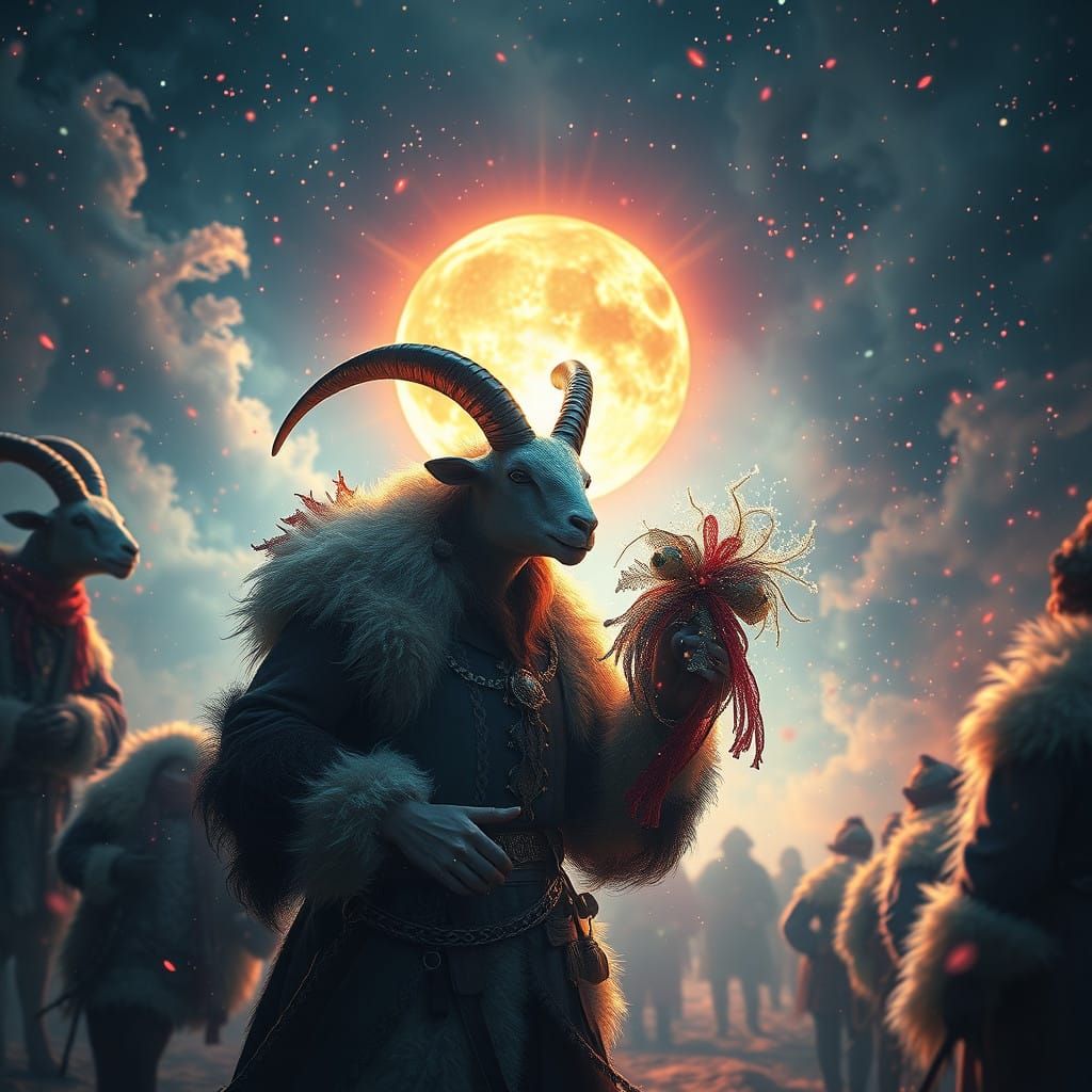 Mystical Christmas Rebirth in Baroque Style