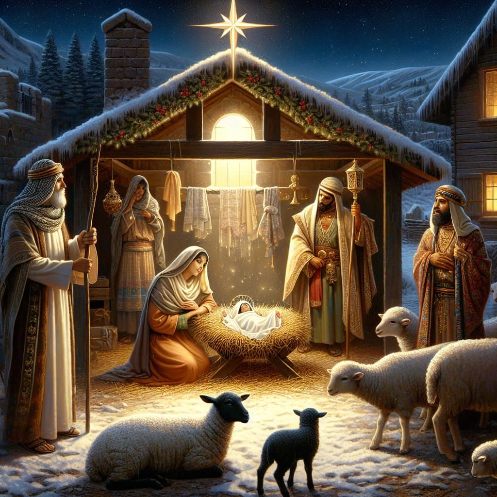 A Tender Christmas Scene with the Christ Child