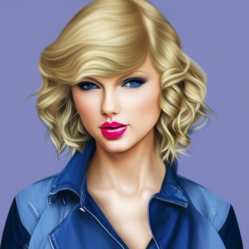 Beautiful Blonde Woman with Guitar: Digital Art Portrait