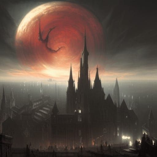 Castlevania Horror Scene in Doré Style